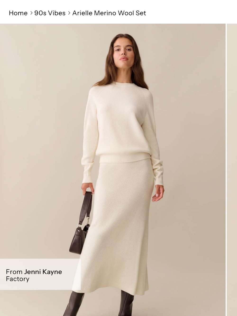 Jenni Kayne Ivory Long Sleeve Merino Wool Set